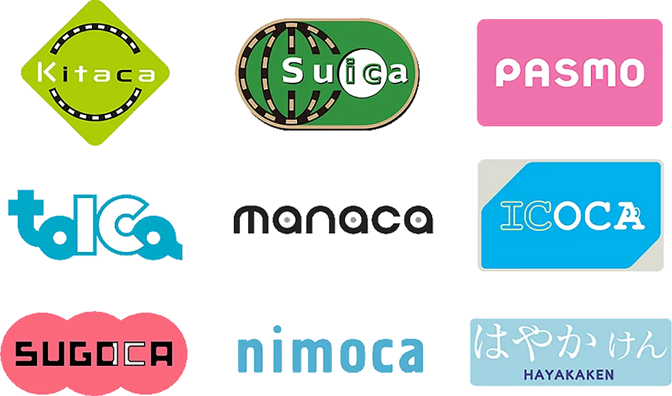 交通系電子マネー Kitaca Suica PASMO toica manaca ICOCA SUGOCA nimoca はやかけん