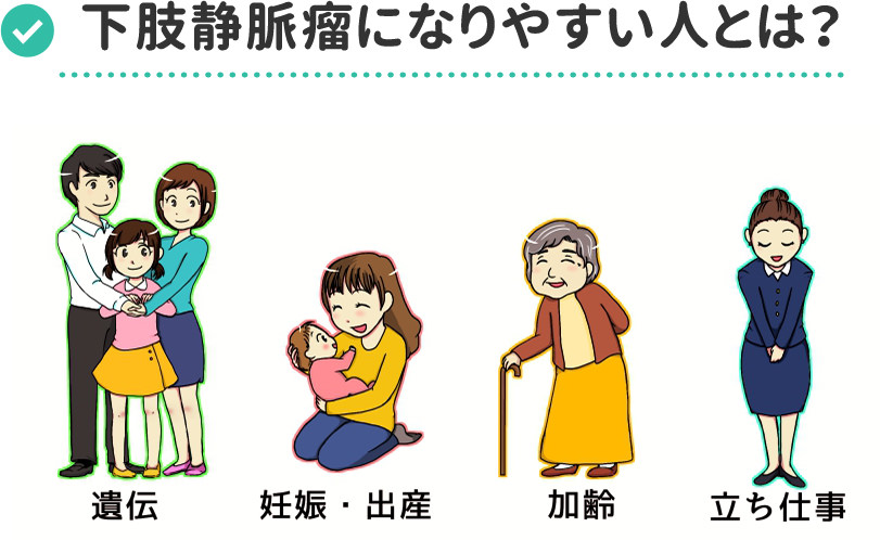 下肢静脈瘤になりやすい人とは？