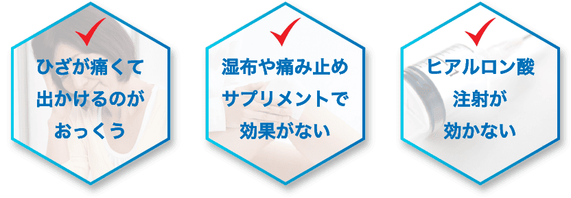 ひざの痛みで、こんなお悩みはありませんか？